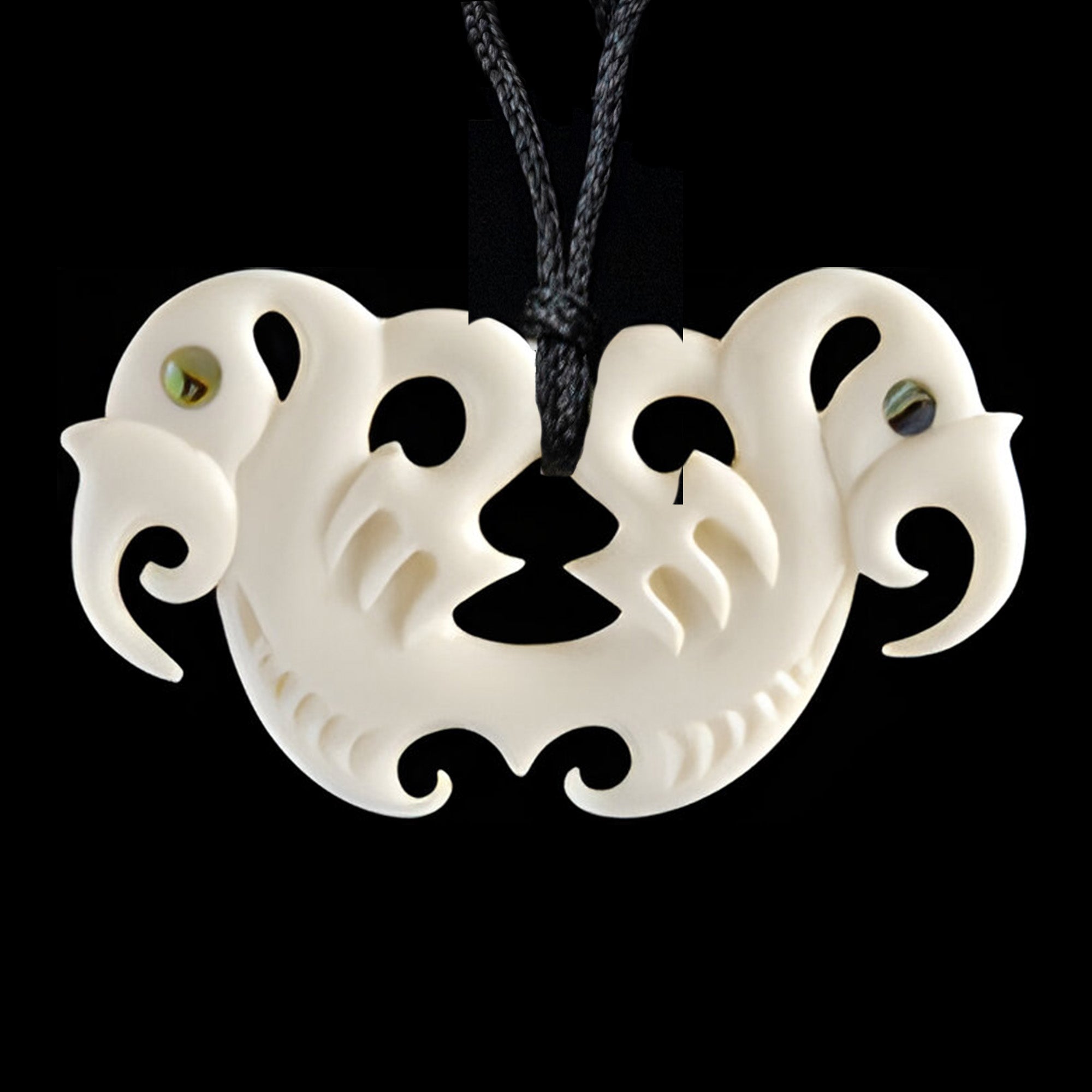 Pekapeka - manaia style, hand-crafted bone pendant-0