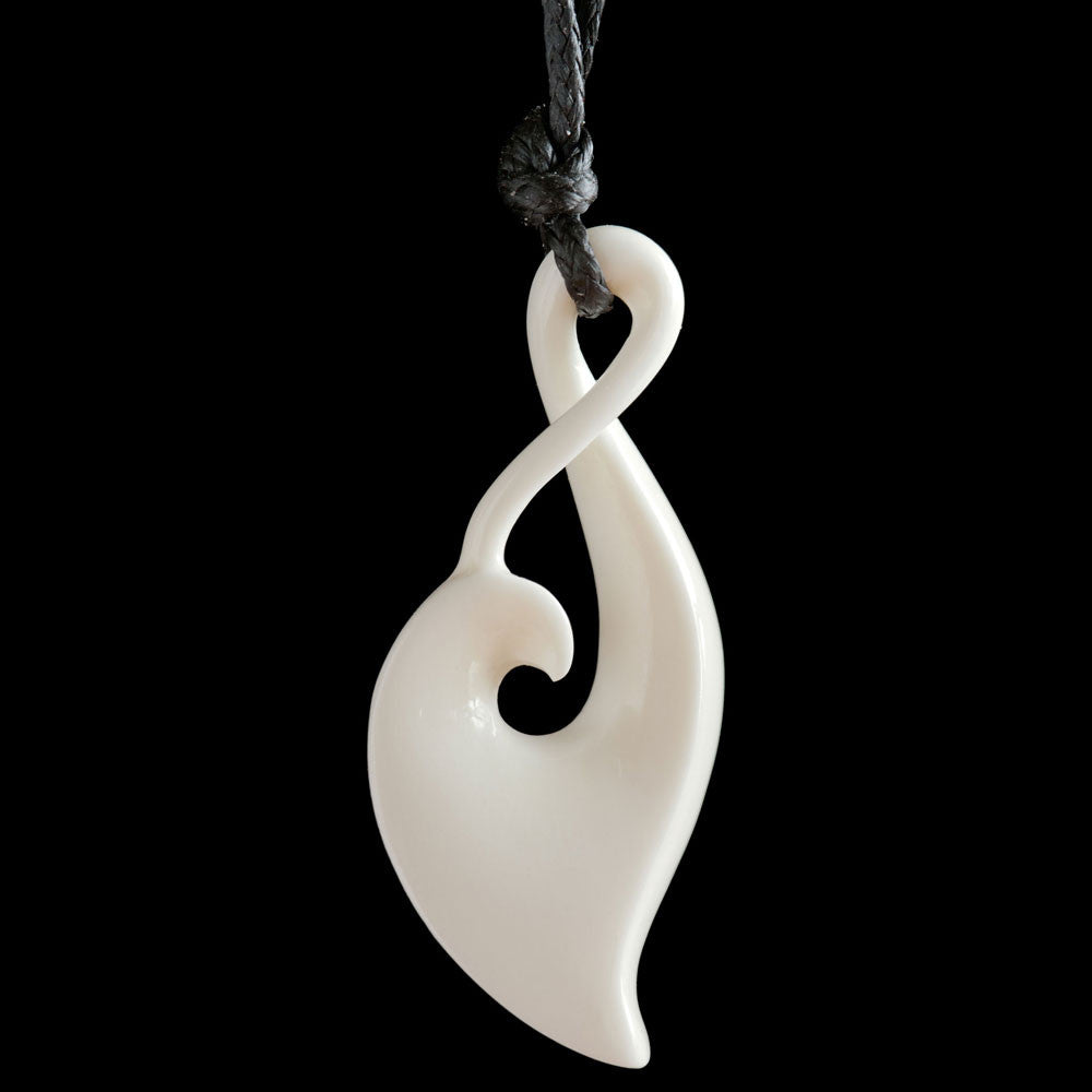 Rebirth Twist Koru, hand crafted bone pendant-0