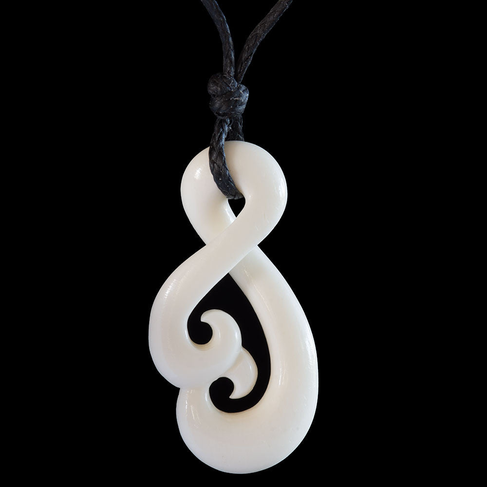Twist Koru, handcrafted bone pendant-0
