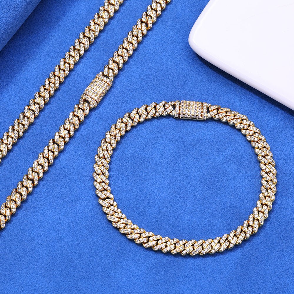 6mm Single - row Fully Paved Cuban Chain Zircon Necklace Accessory For Men - Crafted Canvaas