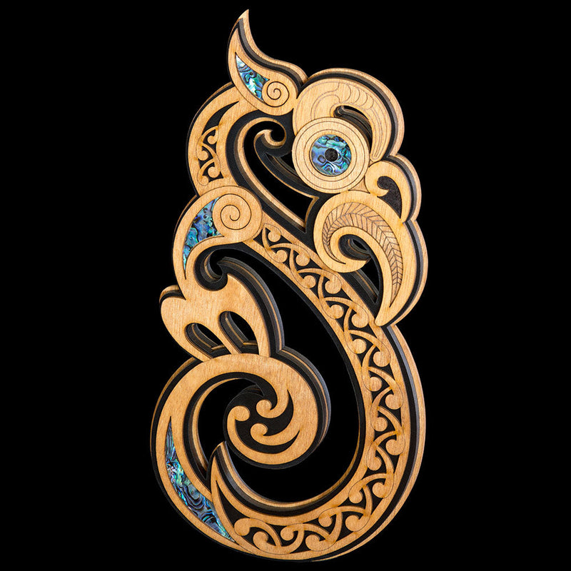 Large 3D Inlaid Manaia Koru Wall Hanging-0