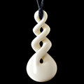 Large Triple Twist, hancrafted bone pendant-0