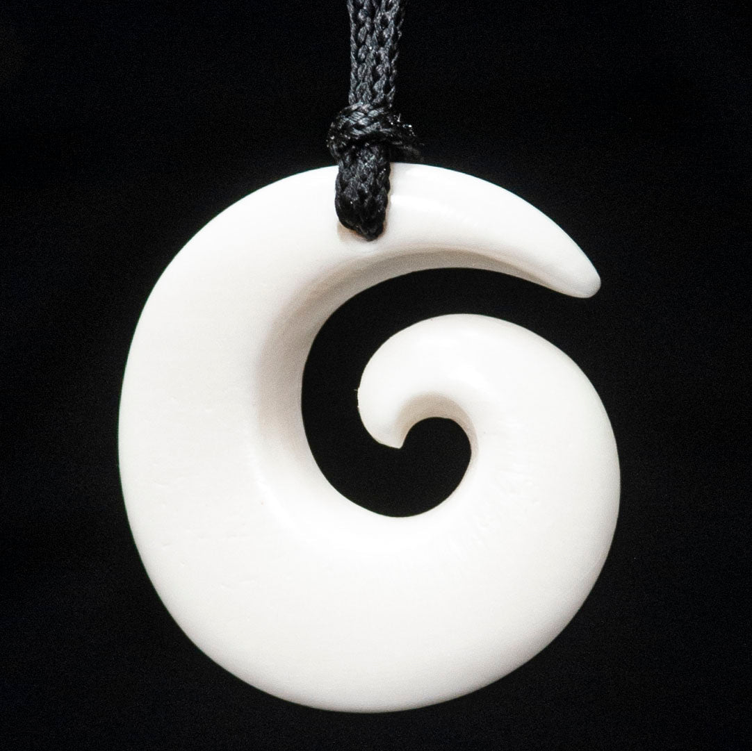 small Open ended Koru, hand-crafted pendant-0