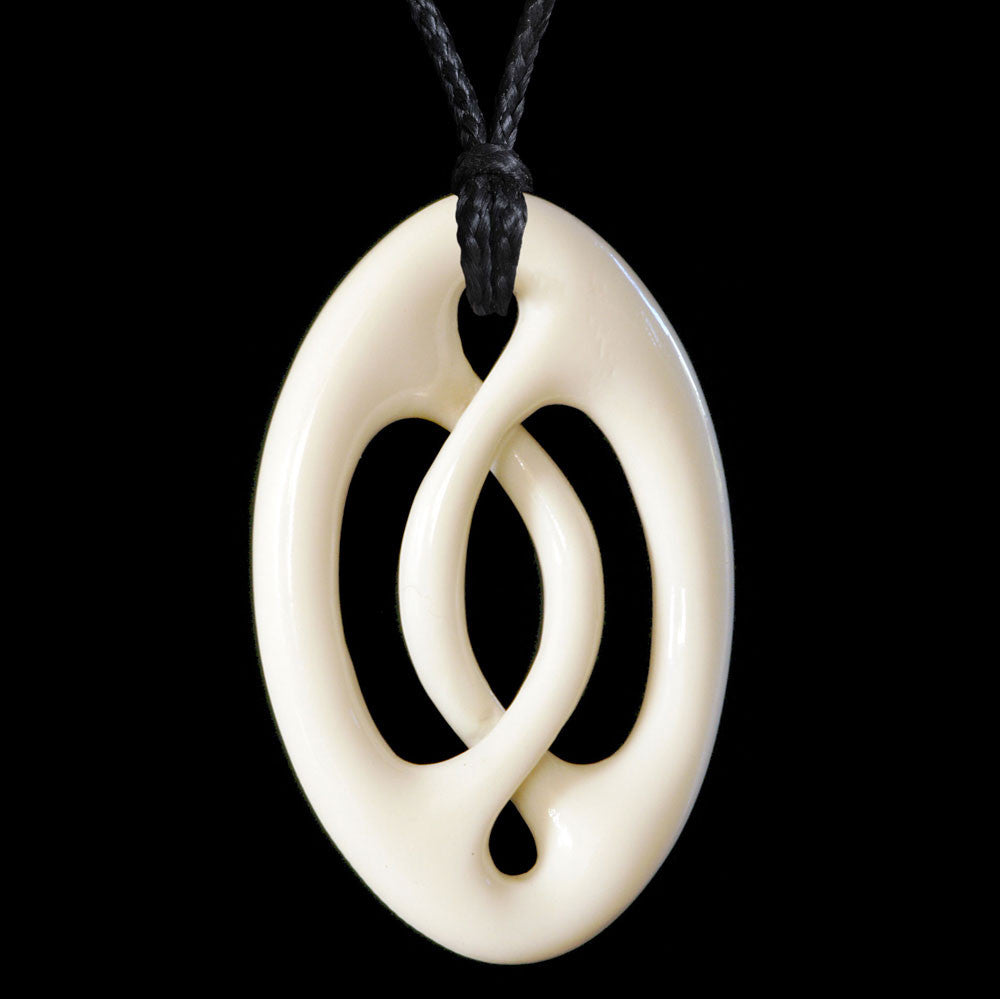 Oval Overlay Twist, handcrafted bone pendant-0