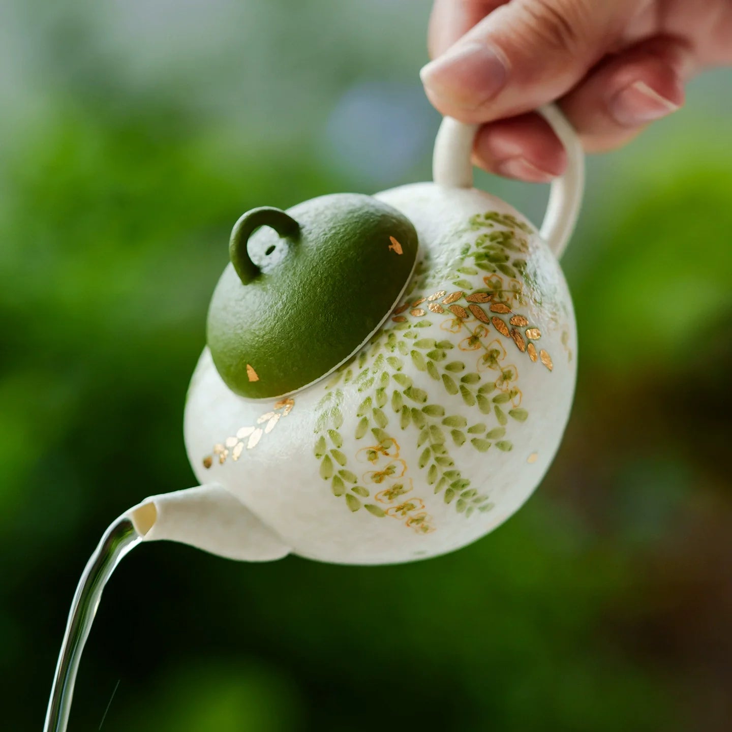 Handmade Ceramic Teapot with Green Leaf Design ÃÂÃÂ¢ÃÂÃÂÃÂÃÂ 120ml Traditional Chinese Kung Fu Tea Pot-2