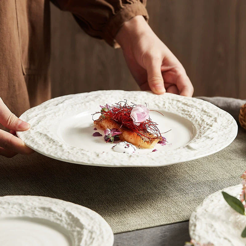 Creative Textured Ceramic Plate with Stone-Edge Design ÃÂÃÂ¢ÃÂÃÂÃÂÃÂ Available in 3 Sizes-2