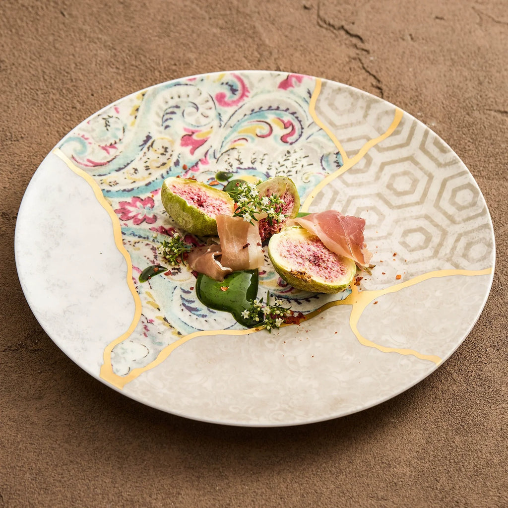 Silk Brocade Gold-Thread Shallow Plate ÃÂÃÂ¢ÃÂÃÂÃÂÃÂ Artisanal Porcelain-3