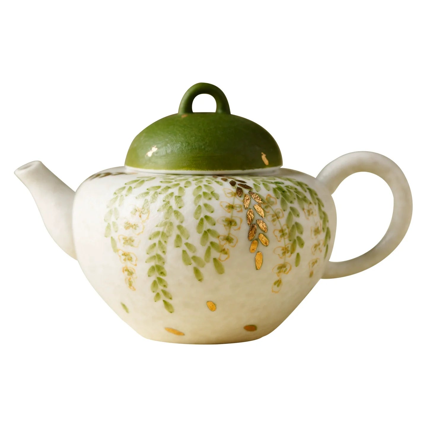 Handmade Ceramic Teapot with Green Leaf Design ÃÂÃÂ¢ÃÂÃÂÃÂÃÂ 120ml Traditional Chinese Kung Fu Tea Pot-4