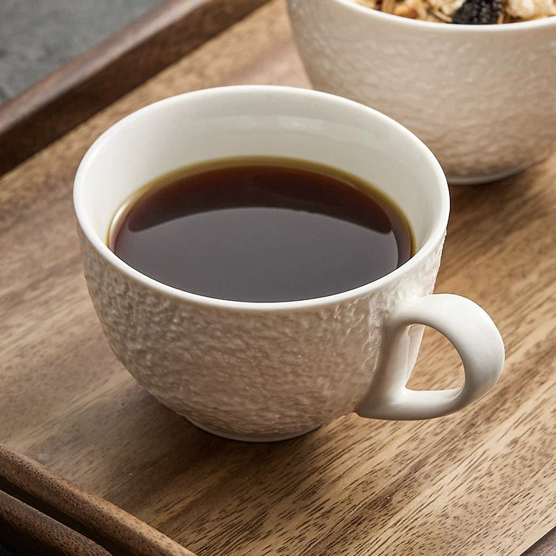 Rock Texture Coffee Cup & Saucer Set ÃÂÃÂ¢ÃÂÃÂÃÂÃÂ Minimalist Ceramic Craftsmanship-0