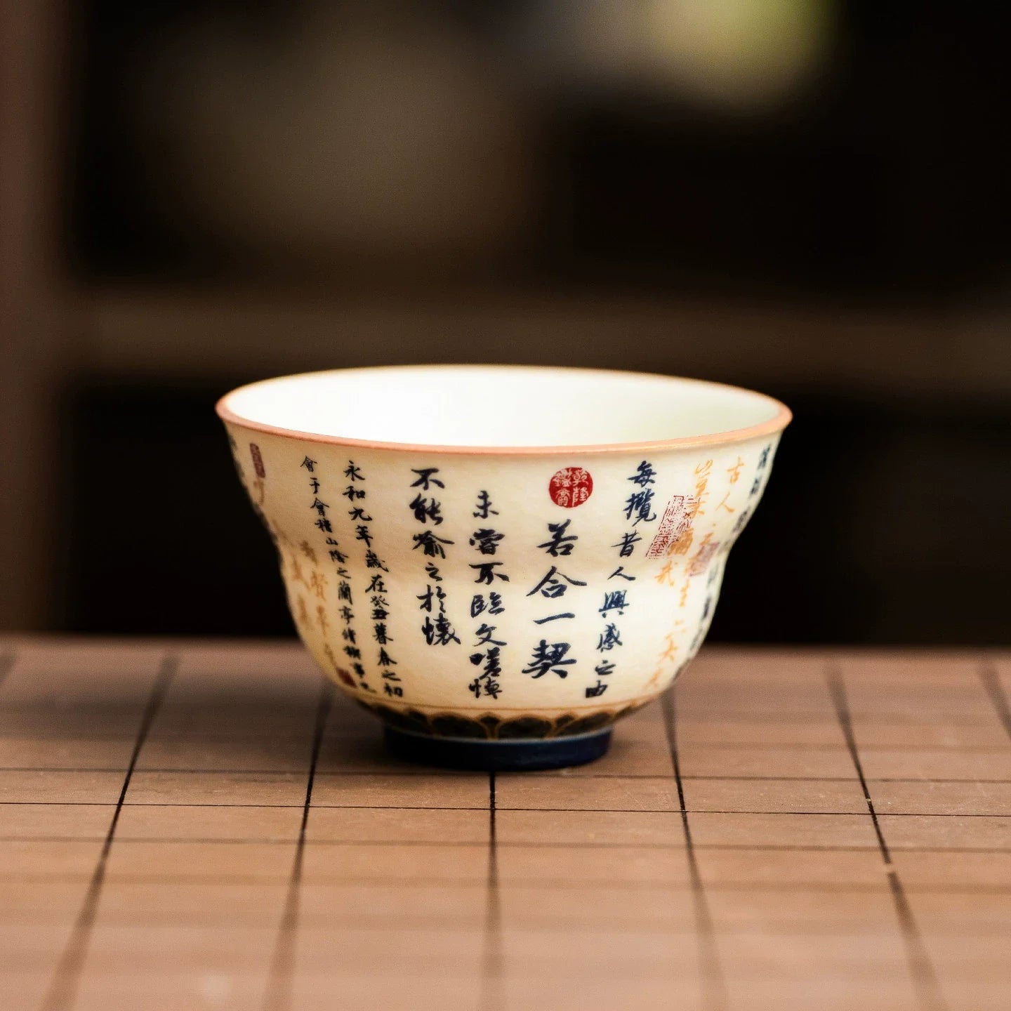 High-Fired Mineral White Porcelain Calligraphy Blessing Cup ÃÂÃÂ¢ÃÂÃÂÃÂÃÂ Lantingxu Series-3