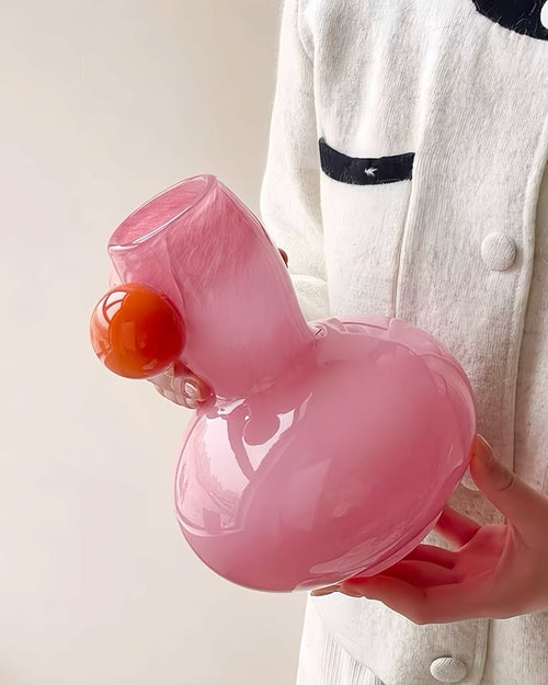 Handblown Jelly Bean Dopamine Flower Vase ÃÂÃÂ¢ÃÂÃÂÃÂÃÂ Whimsical Bubble Glass Centerpiece-0