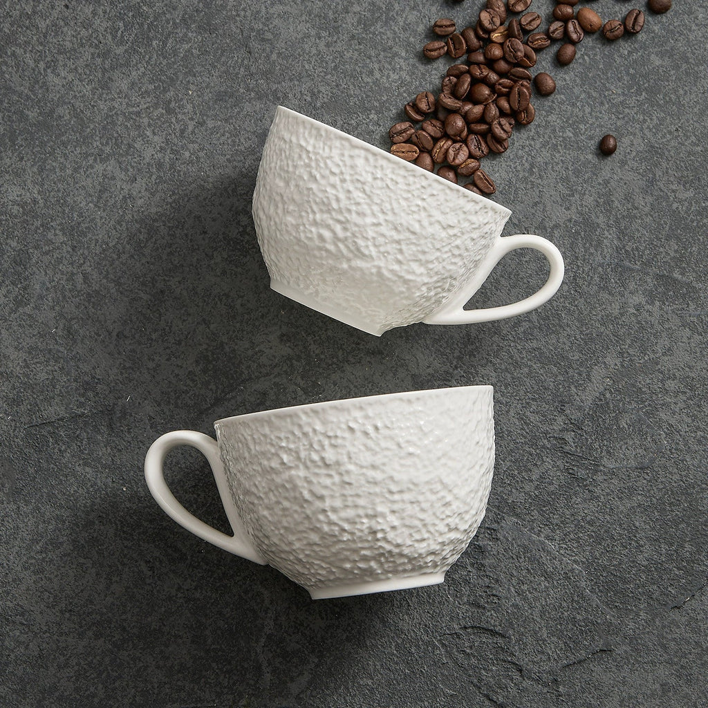 Rock Texture Coffee Cup & Saucer Set ÃÂÃÂ¢ÃÂÃÂÃÂÃÂ Minimalist Ceramic Craftsmanship-2