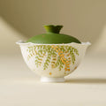 Handmade Ceramic Gaiwan with Green Leaf Design ÃÂÃÂ¢ÃÂÃÂÃÂÃÂ 95ml Traditional Chinese Tea Cup with Lid-0