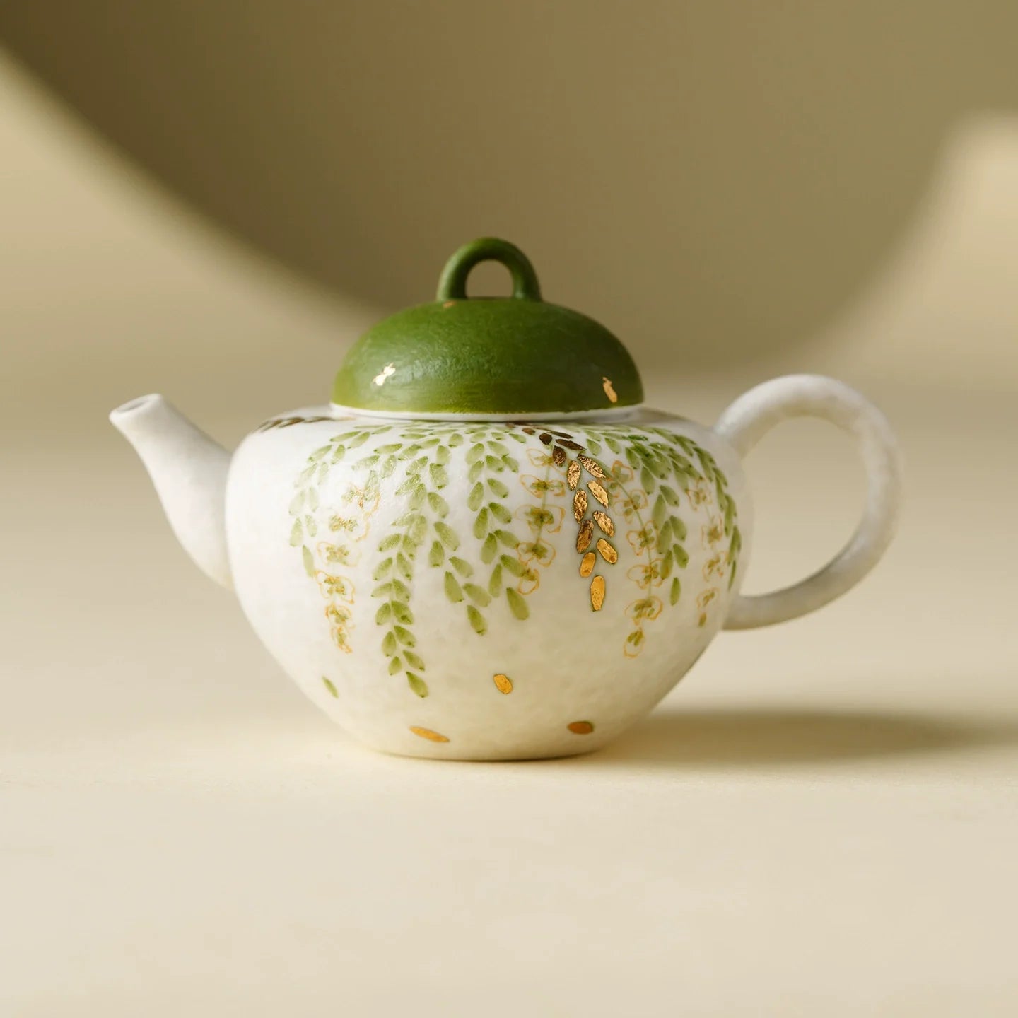 Handmade Ceramic Teapot with Green Leaf Design ÃÂÃÂ¢ÃÂÃÂÃÂÃÂ 120ml Traditional Chinese Kung Fu Tea Pot-0