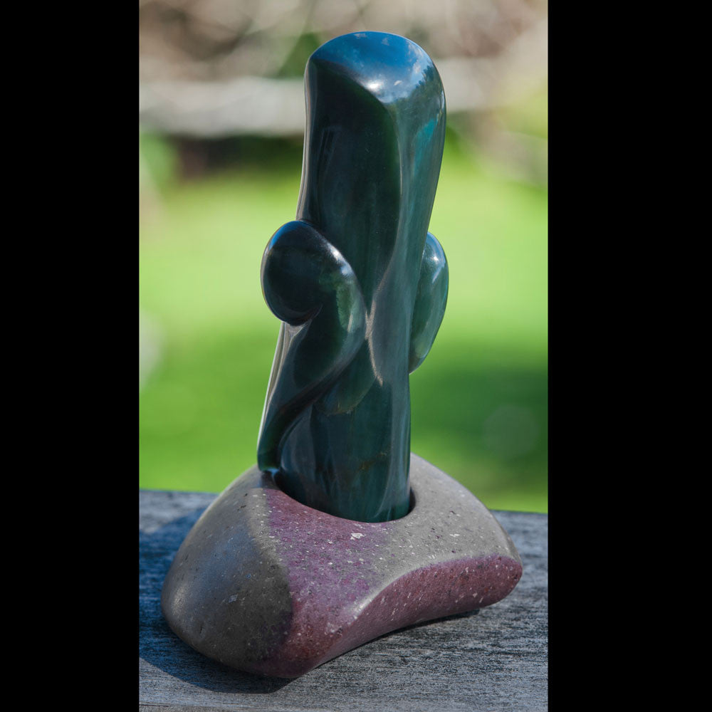 Abstract Jade Owl Touch Sculpture-0