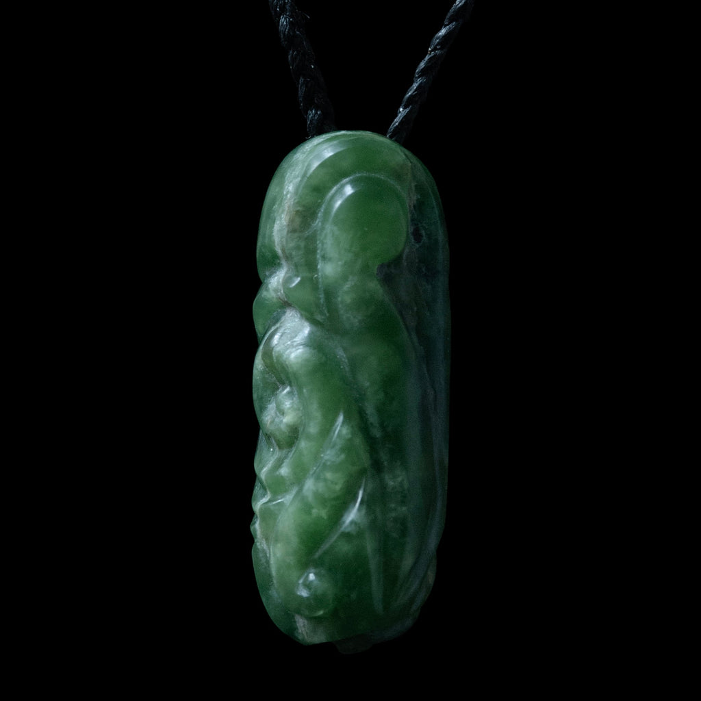 Contemporary Carved Jade Pendant by Madelyne Gourdin-1