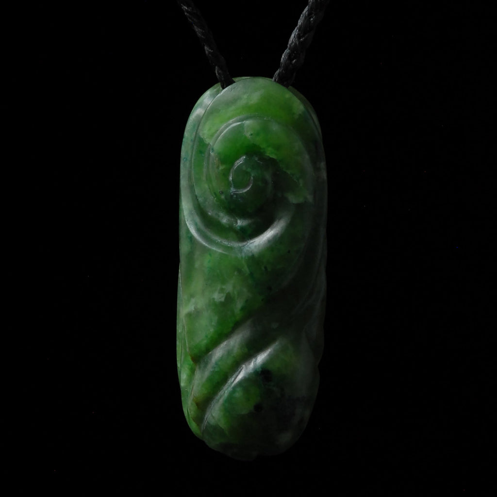 Contemporary Carved Jade Pendant by Madelyne Gourdin-0