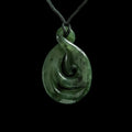 Jade Twist with Koru, hand-crafted pendant-0
