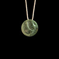 Jade disc pendant with korus by Madelyne Gourdin-0