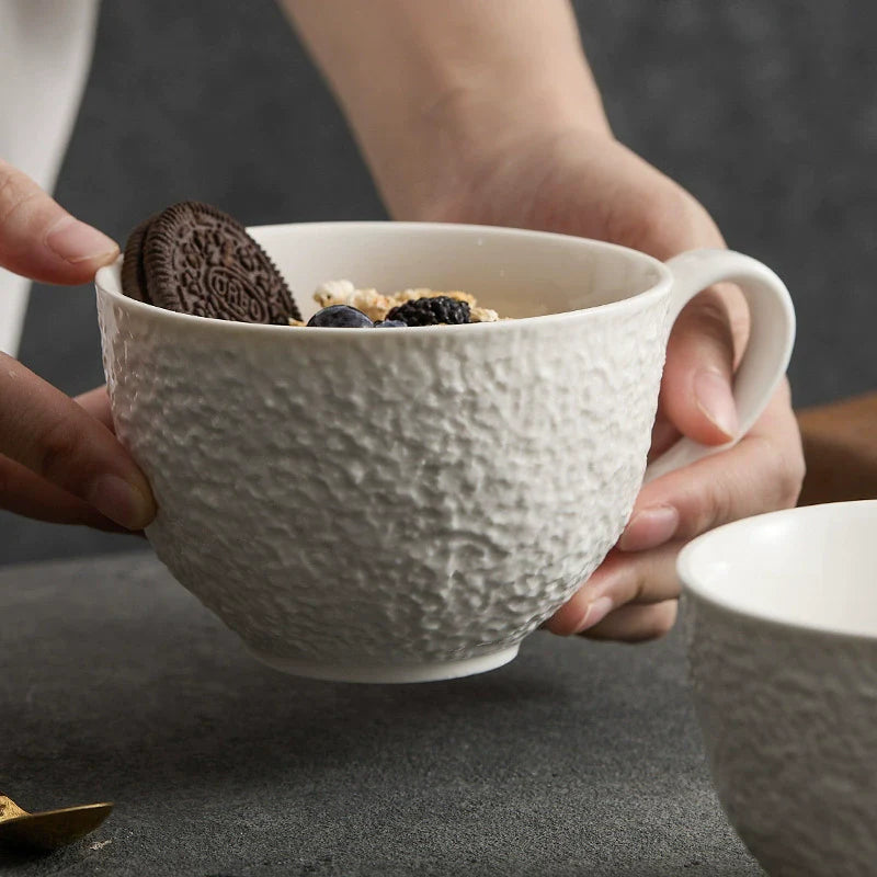 Rock Texture Coffee Cup & Saucer Set ÃÂÃÂ¢ÃÂÃÂÃÂÃÂ Minimalist Ceramic Craftsmanship-3
