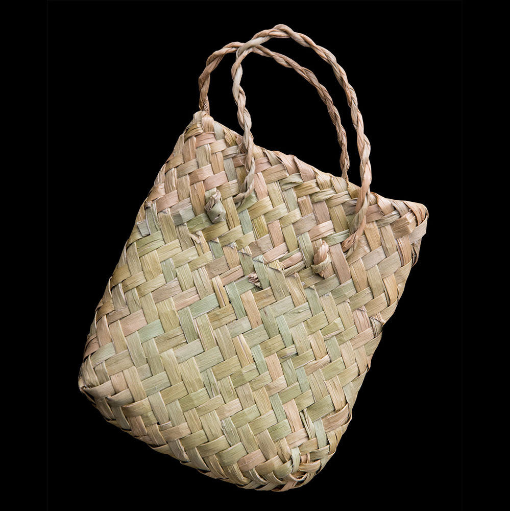 Small Carved Pikorua Twist, handcrafted bone pendant with plaited cord-1