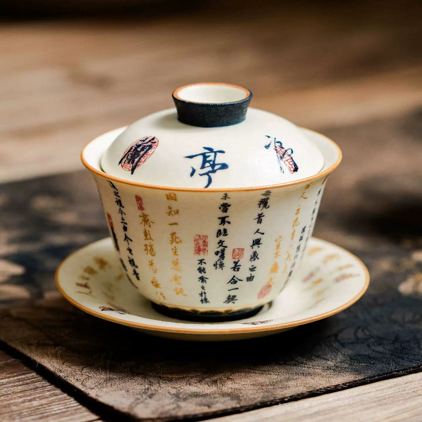 Yanmian White Porcelain Calligraphy Gaiwan ÃÂÃÂ¢ÃÂÃÂÃÂÃÂ Lantingxu Series-1
