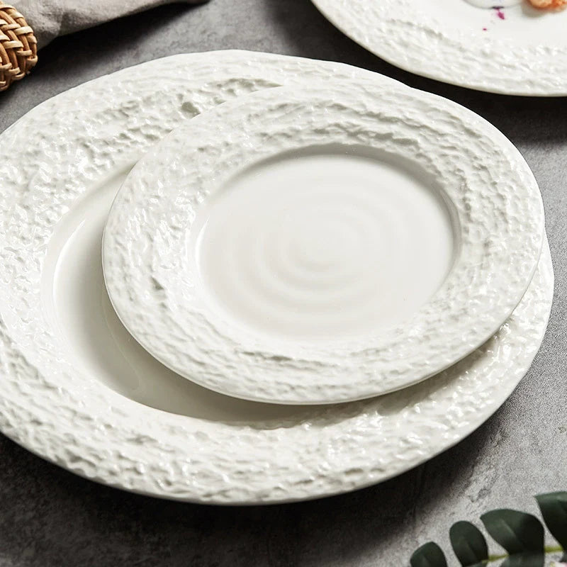 Creative Textured Ceramic Plate with Stone-Edge Design ÃÂÃÂ¢ÃÂÃÂÃÂÃÂ Available in 3 Sizes-3
