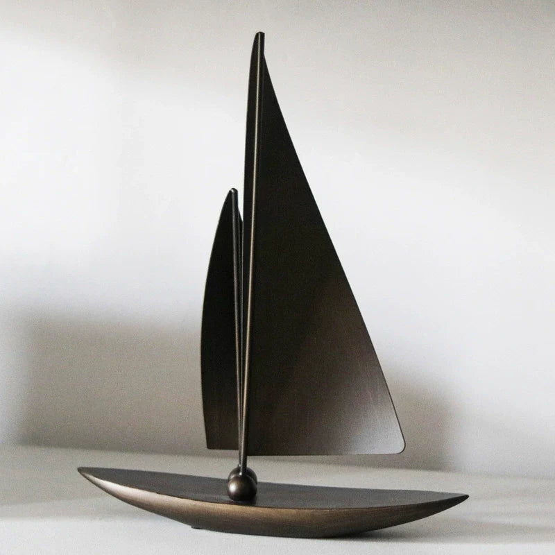 Luxury Resin Sailboat Model ÃÂÃÂ¢ÃÂÃÂÃÂÃÂ Modern Decorative Sculpture for Home, Office & Feng Shui Accents-1