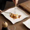 Modern Concentric Ripple Square Plate ÃÂÃÂ¢ÃÂÃÂÃÂÃÂ Minimalist Ceramic Dinnerware-0