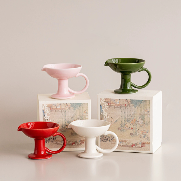 Ceramic Pedestal Candle Holder with Handle ÃÂÃÂ¢ÃÂÃÂÃÂÃÂ Nordic Style Tealight Stand-0