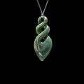 Pikorua double twist pointed, hand-crafted Jade Pendant-0