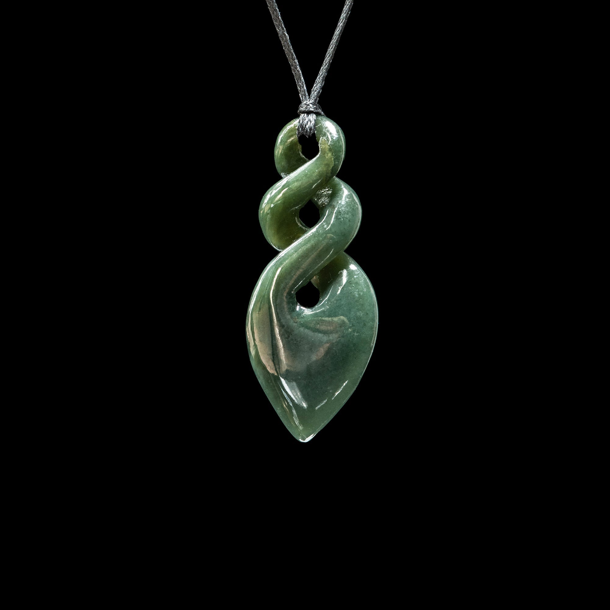 Pikorua double twist pointed, hand-crafted Jade Pendant-0