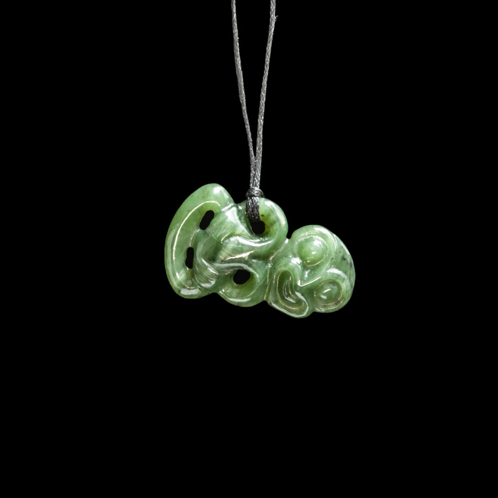 Tiny Jade Hei Tiki, handcrafted pendant-0
