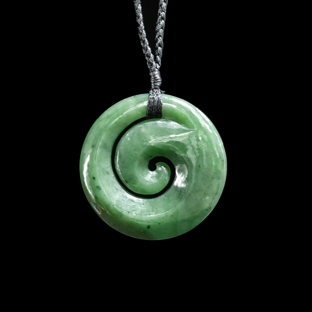 large Koru, closed form,  hand-crafted jade pendant-0