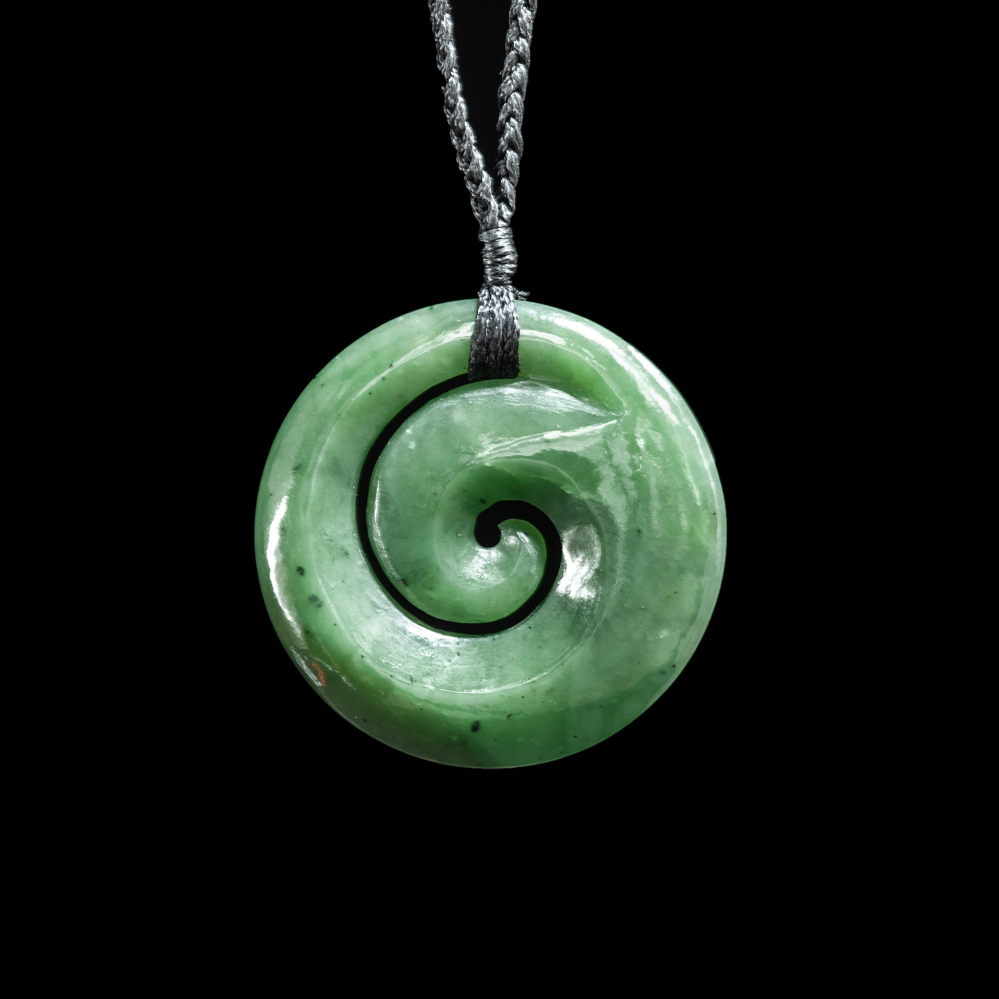 large Koru, closed form,  hand-crafted jade pendant-0
