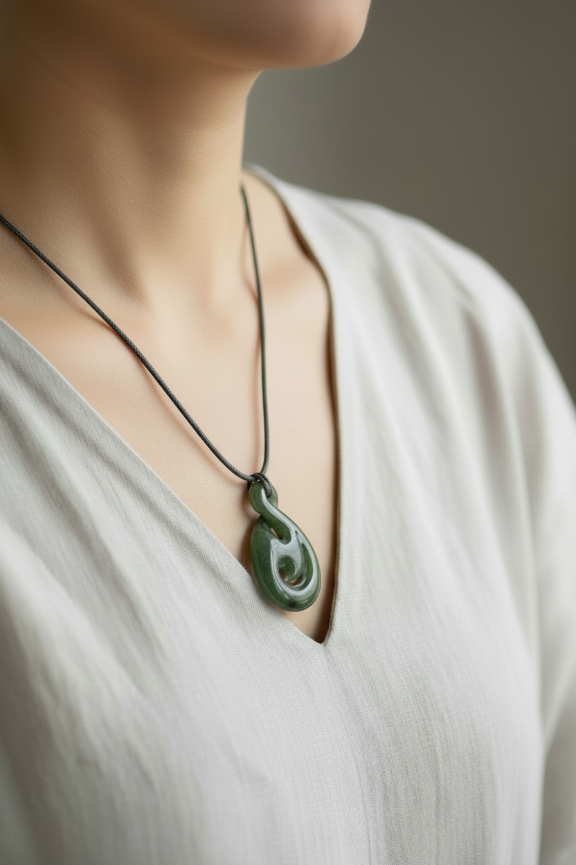 Jade Twist Double Koru Pendant | Crafted Canvaas