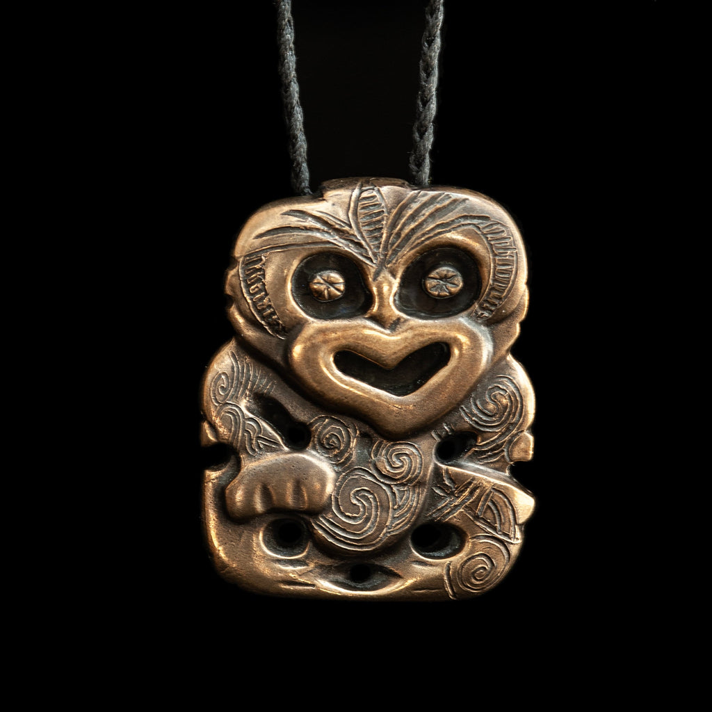 Brass Tiki Pendant by Nick and Mady-0