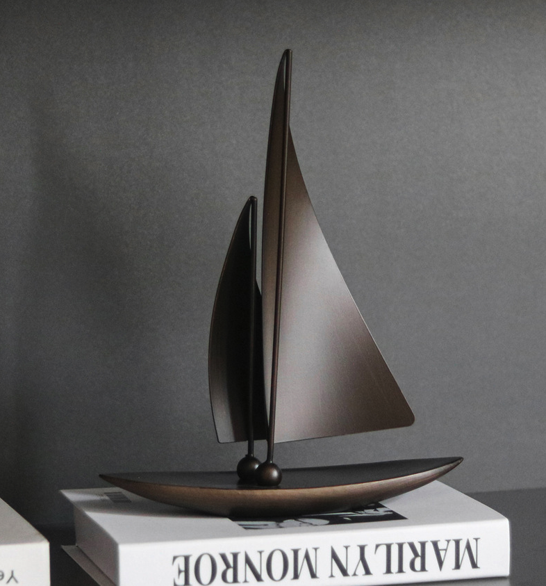 Luxury Resin Sailboat Model ÃÂÃÂ¢ÃÂÃÂÃÂÃÂ Modern Decorative Sculpture for Home, Office & Feng Shui Accents-3