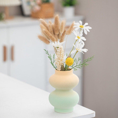 Handmade Dopamine Gradient Ceramic Vase ÃÂÃÂ¢ÃÂÃÂÃÂÃÂ Geometric Matte Modern Flower Vase-2