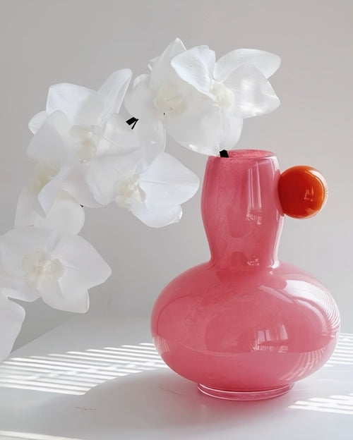 Handblown Jelly Bean Dopamine Flower Vase ÃÂÃÂ¢ÃÂÃÂÃÂÃÂ Whimsical Bubble Glass Centerpiece-1