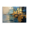 Abstract Modern Oil Painting for Living Room ÃÂÃÂ¢ÃÂÃÂÃÂÃÂ Handmade Blue Village Mural with Rough Texture, Home and Porch Wall Art Decor - Crafted Canvaas