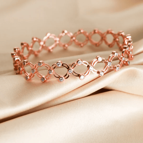 Adjustable Rose Gold Ring Kada - Crafted Canvaas