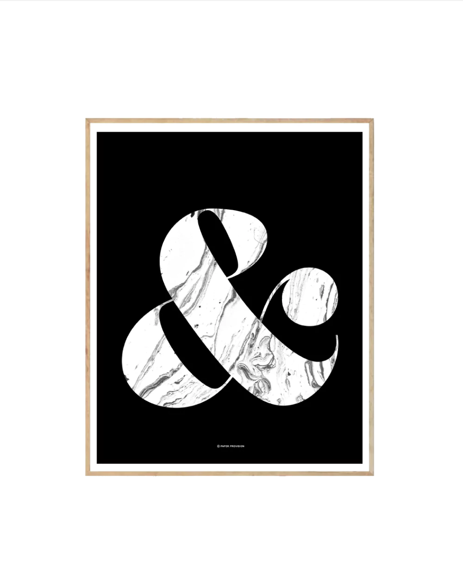 Ampersand Marble (Noir) - Crafted Canvaas