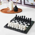 Black and White 12" High Quality Marble Chess Set - Crafted Canvaas