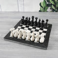 Black and White 12 Inches Premium Quality Marble Chess Set - Crafted Canvaas