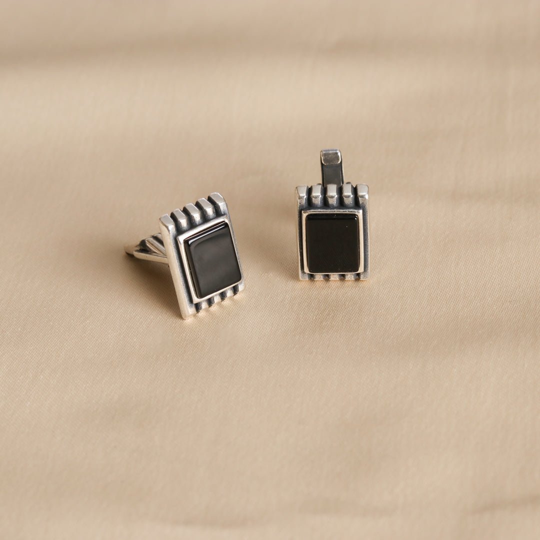 Black Onyx Square Cufflinks - Crafted Canvaas