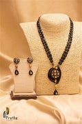 Black Uncut Diamonds Neckpiece - Crafted Canvaas