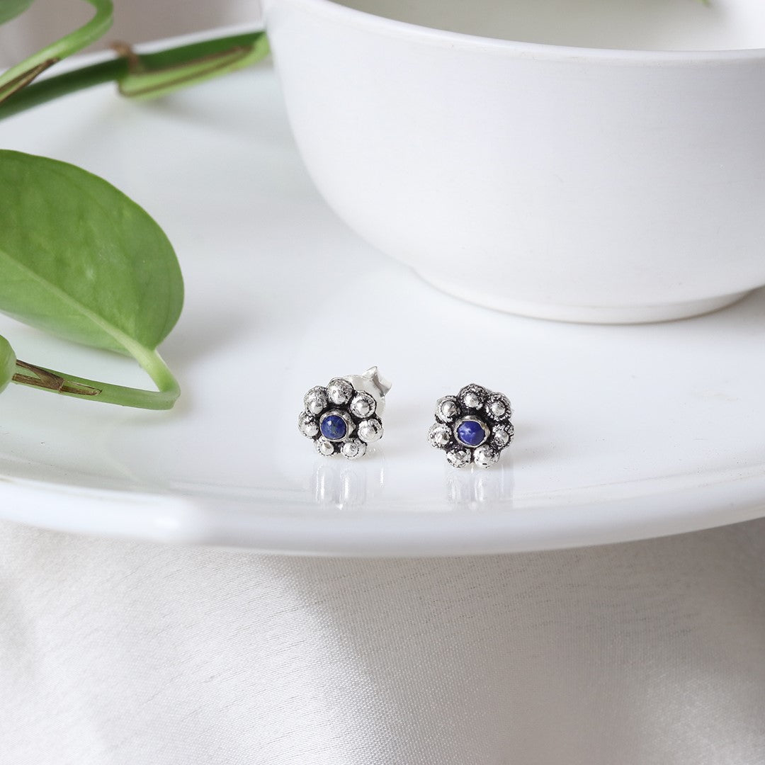 Blue Kudi Studs - Crafted Canvaas