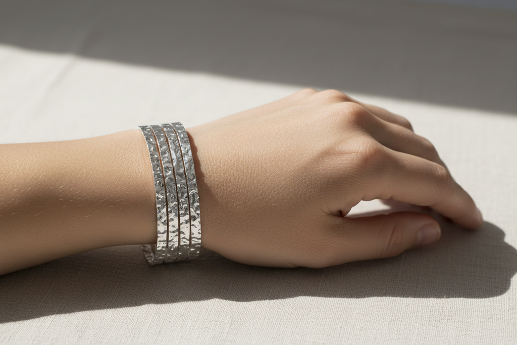 Brazalete Maryan Plateado | Crafted Canvaas