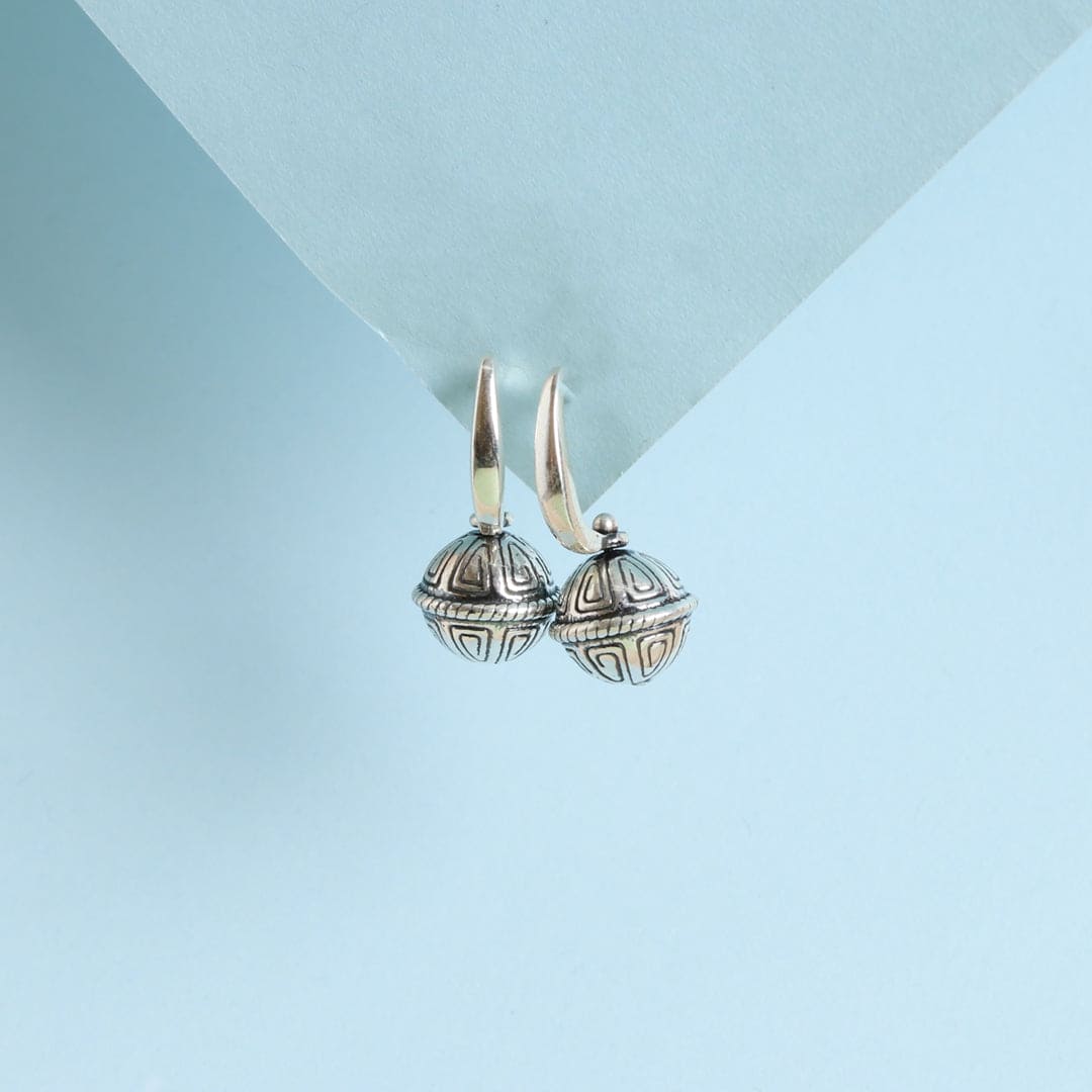 Carved Beads Earrings - Crafted Canvaas